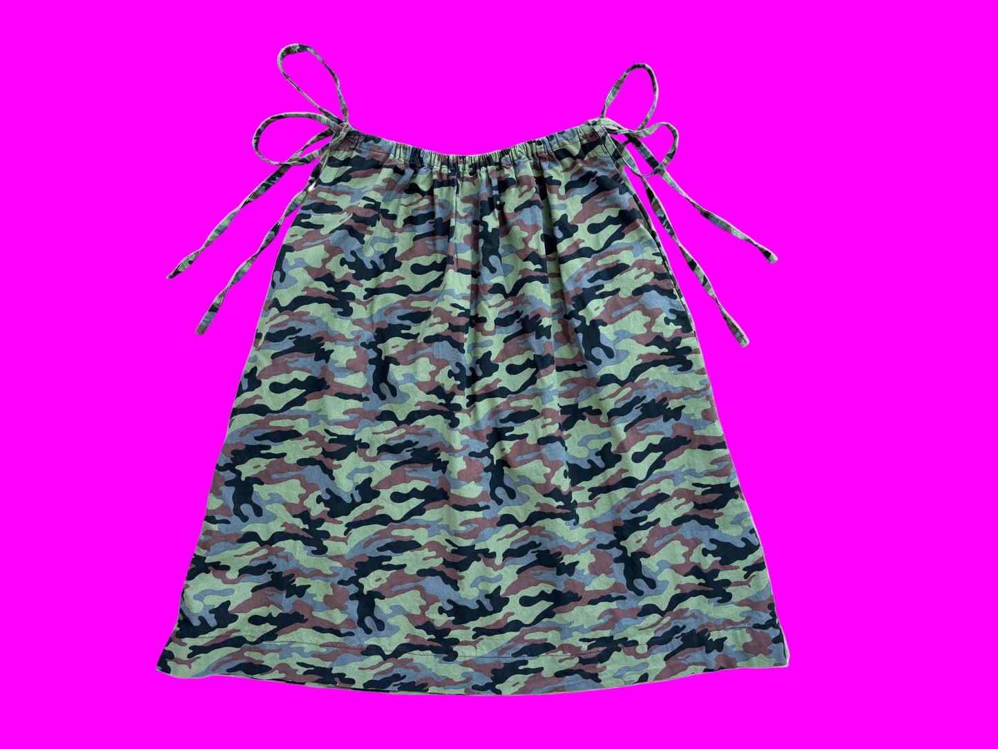 Made to Order - Camo Midi Double Tie Skirt