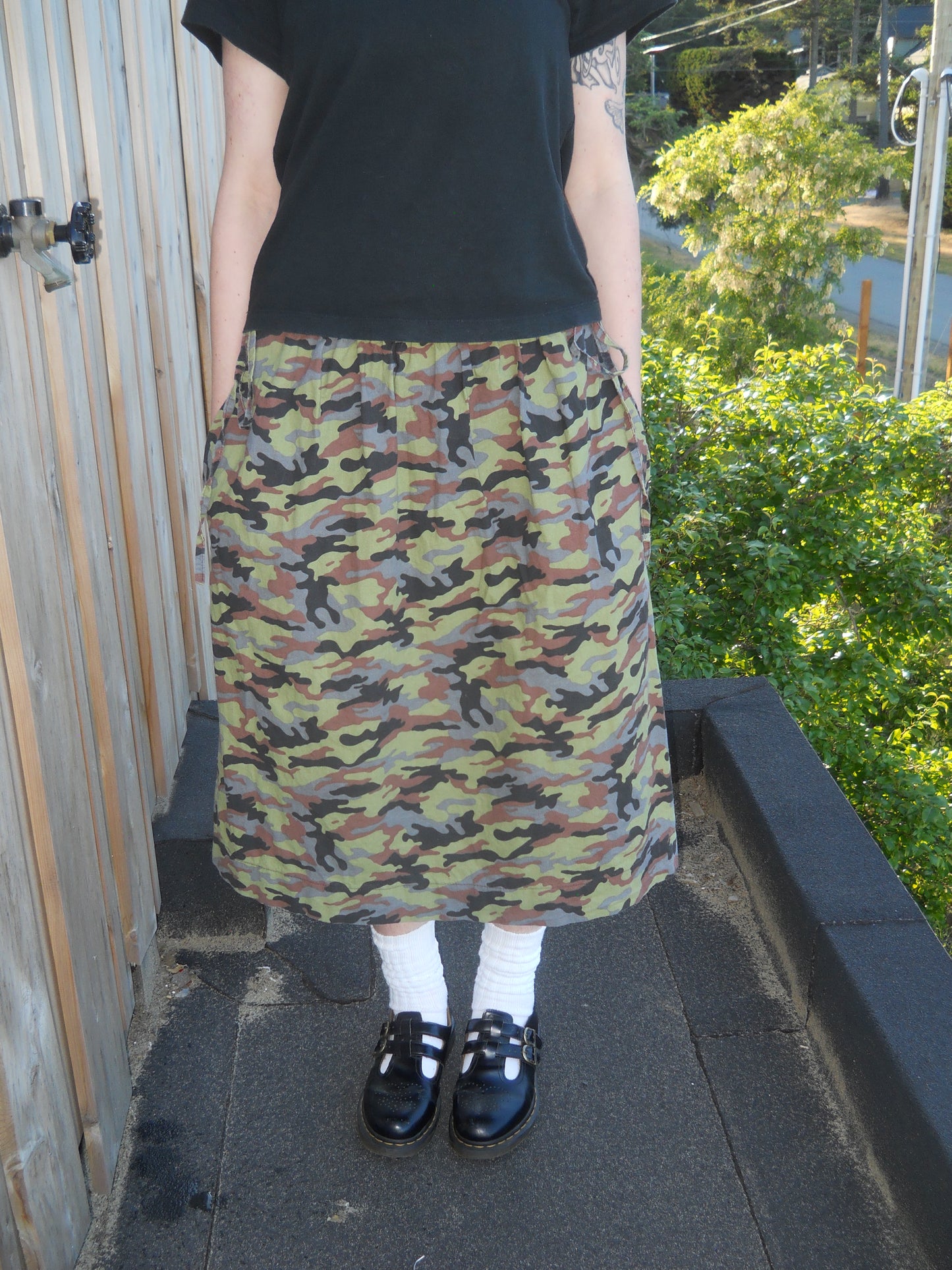 Made to Order - Camo Midi Double Tie Skirt