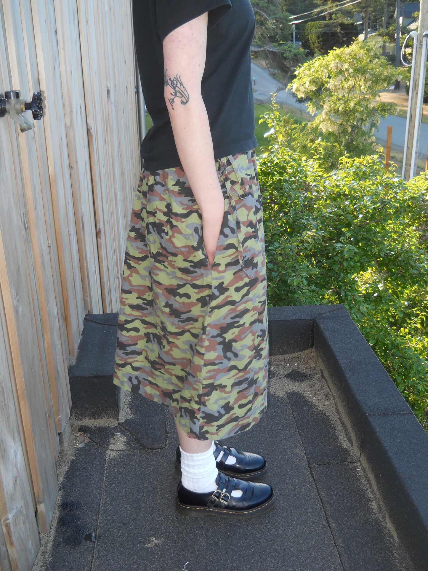 Made to Order - Camo Midi Double Tie Skirt