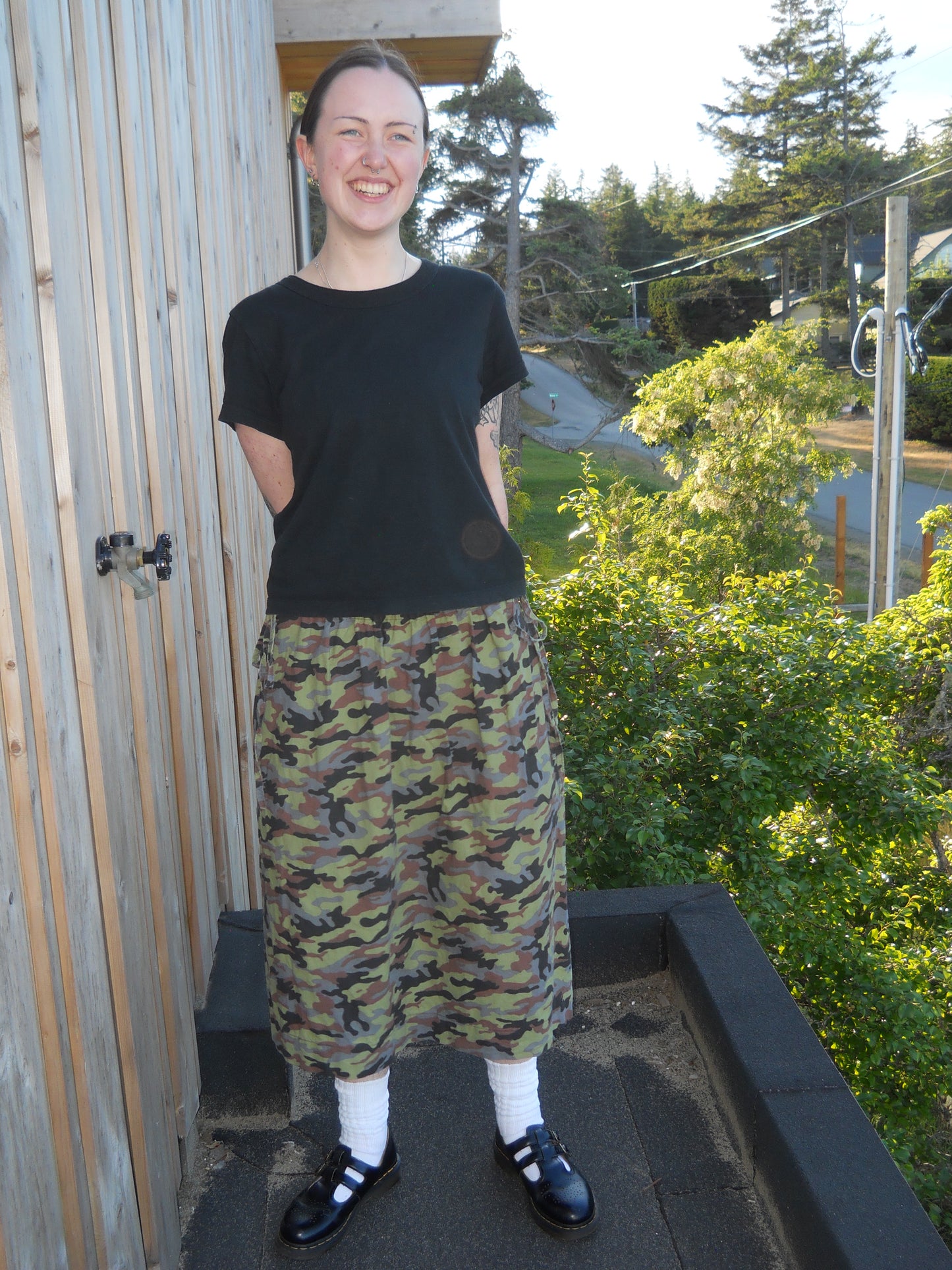 Made to Order - Camo Midi Double Tie Skirt