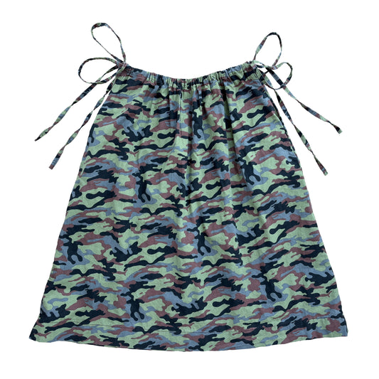Made to Order - Camo Midi Double Tie Skirt